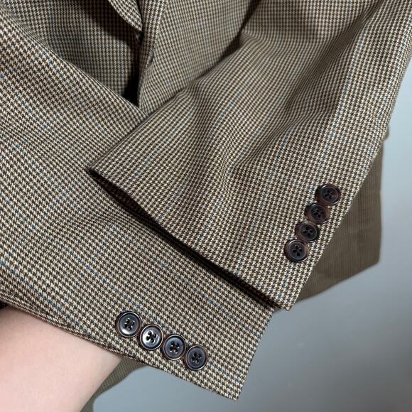 Lauren Ralph Lauren Men’s 44R Silk Wool Blazer Houndstooth Sport Coat 2-Button - Picture 5 of 9